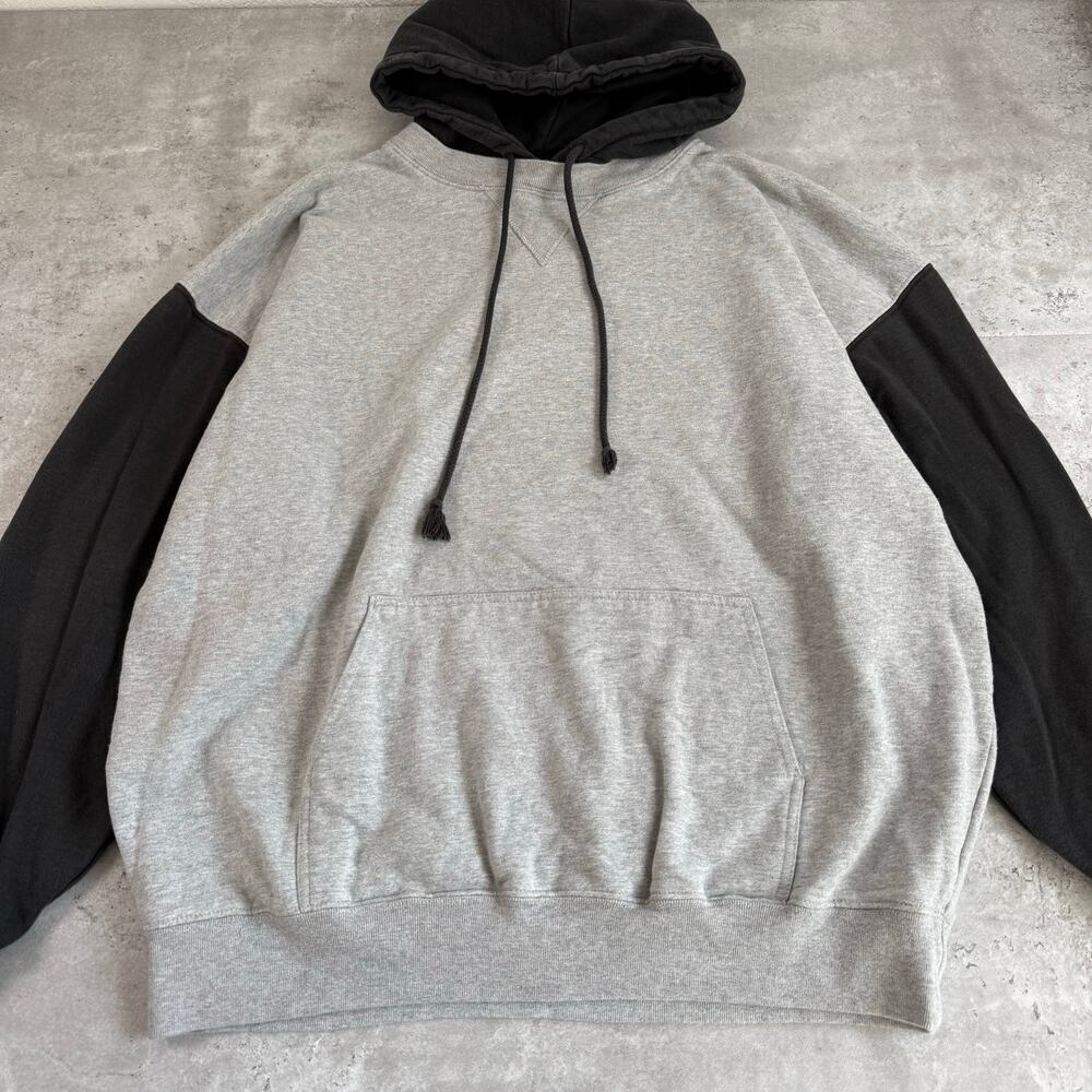 Brandy Melville black and grey color block oversized hoodie sweatshirt